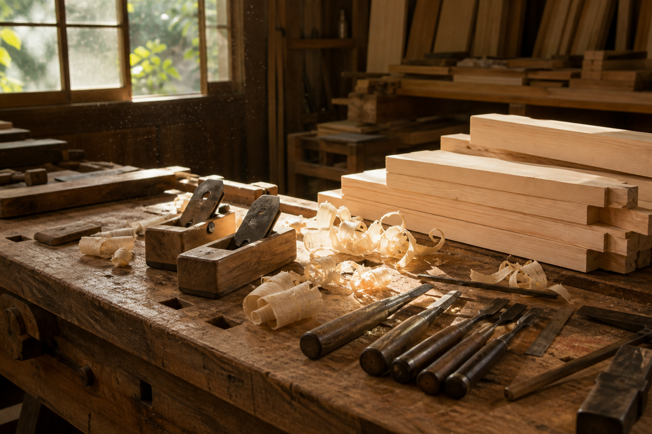 建具職人の作業台のイメージ